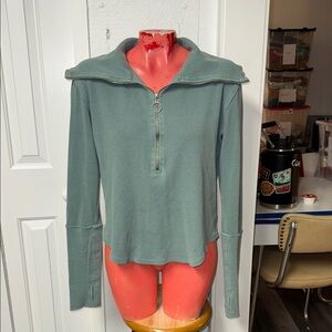 RARE COLOR Free People - Midnight Half Zip top shirt blouse sweater thermal